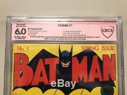 Batman (1940) #1 Cbcs 6.0 One Of A Kind, Only Verified Signed Bob Kane Copy! Cgc