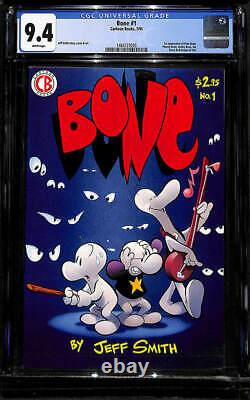 Bone #1 CGC 9.4 Cartoon Books 1991 Key Modern! Jeff Smith! K4 110 cm clean
