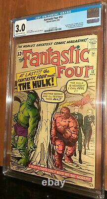 CGC 3.0 Fantastic Four # 12. First Meeting Fantastic Four & Incredible Hulk MCU