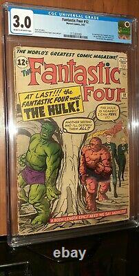 CGC 3.0 Fantastic Four # 12. First Meeting Fantastic Four & Incredible Hulk MCU