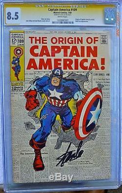 CGC SS 8.5 Captain America #109 (Silver Age Comic 1/69) Signed by Stan Lee