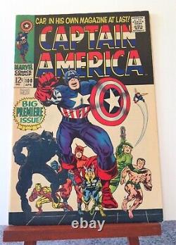 Captain America #100 1968 Jack Kirby Cover Art Baron Zemo Black Panther Key Book