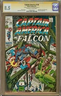 Captain America #138 Cgc Ss Signed Falcon Anthony Mackie Spider-man Lee Romita