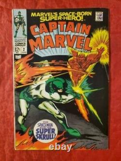 Captain Marvel #1 and 2 May 1968, Premiere Issue, VG to Fine