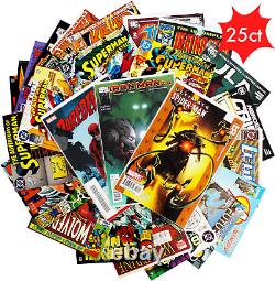 Comic Book Collection Gift Pack 25 Unique Marvel & DC Comics Only No Duplicates