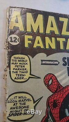 Cover Only! Split Spine Amazing Fantasy #15 Origin & 1st App Spider-man 1962