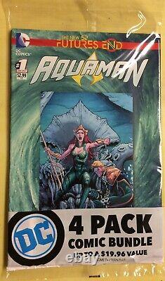 DC Comics 4 Pack Comic Book Bundle Aquaman #1 & Gotham City Garage #5 Showing