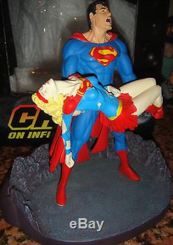 DC Direct Superman & Supergirl Crisis On Infinite Earths Porcelain Statue Mib
