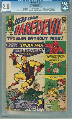 Daredevil 1 CGC 2.0 Marvel 1964 Stan Lee Jack Kirby 1st Appearance of Daredevil