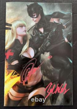 Deadpool Batman #1 1100 Artgerm Virgin 2x Signed Greg Capullo/zeb Wells Coa Nm