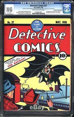 Detective Comics #27 First Appearance Of Batman Cgc Ng Unrestored Holy Grail