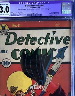 Detective Comics No. 41 Early Golden Age Batman 1st Robin Solo Important Book