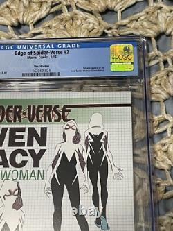 Edge of Spider-Verse #2 CGC 9.8 3rd Printing Design Variant 1st Spider-Gwen