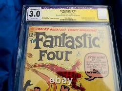FANTASTIC FOUR #4 CGC 3.0 SIGNED STAN LEE first SUB-MARINER Super Key Book