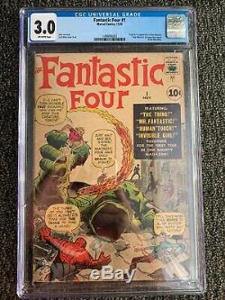 Fantastic Four 1 CGC 3.0 (OW Pages) 1st Appearance Fantastic Four Marvel