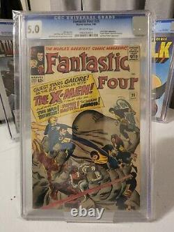 Fantastic Four 28 CGC 5.0 1964 Off White Pages. Early Xmen Appearance