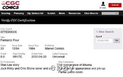 Fantastic Four 33 CGC 8.0 White 1964 Marvel Comics 1st Appearance Attuma 12/64