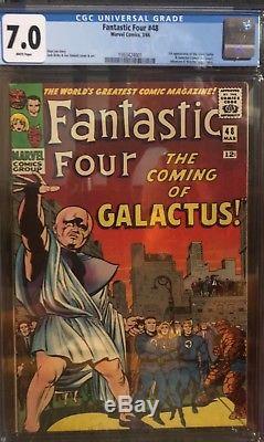 Fantastic Four 48 CGC 7.0 WHITE PAGES 1ST APP Silver Surfer and Galactus