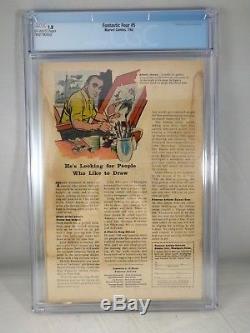 Fantastic Four #5 1962 CGC 1.8 1st app Dr Doom, Hulk 1 ad. Silver age Marvel KEY