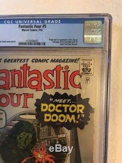 Fantastic Four #5 CGC 4.0 WHITE! 1st Doctor Doom