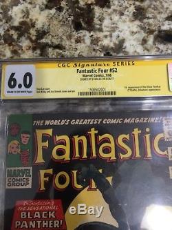 Fantastic Four 52 Black Panther First Appearance! CGC 6.0 SS Stan Lee Auto