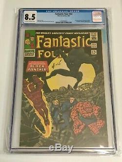 Fantastic Four 52 CGC 8.5 OW to WHITE pages First Black Panther Comic Book