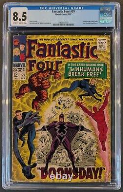 Fantastic Four #59 Cgc 8.5 Marvel Comics 1967 Inhumans Silver Surfer Doctor Doom