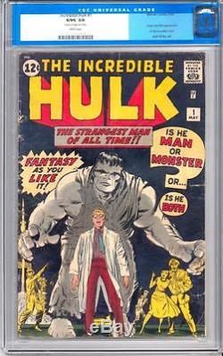Hulk #1 CGC 3.0 Marvel 1962 WHITE pages! Key Silver Age! RARE! D4 102 cm clean
