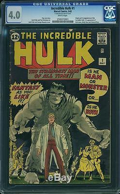 Hulk #1 CGC 4.0 Marvel 1962 Silver Age Holy Grail! RARE! WHITE pages! E6 251 cm