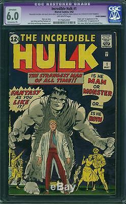Hulk #1 CGC 6.0 (R) Marvel 1962 Key Silver Age! RARE! Avengers! C12 111 cm H10