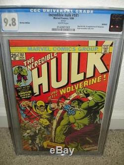 Hulk #181 CGC 9.8 Euro Variant! 1st Full Apperance of Wolverine! 1999 cm