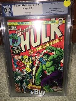 Hulk #181 PGX 9.2 NM- 1974 1st Wolverine! White Pages! Like CGC! E10 cm clean