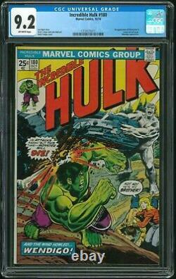 INCREDIBLE HULK 180 CGC 9.2 (1st Cameo Appearance of Wolverine) NM