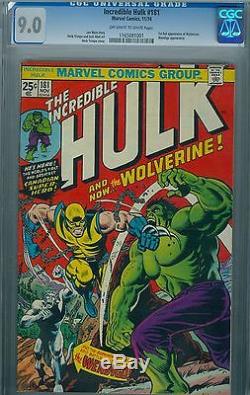 INCREDIBLE HULK #181 (1974) CGC 9.0 Marvel Comic Book 1st app of WOLVERINE