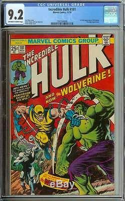 INCREDIBLE HULK #181 CGC 9.2 OWithWH PAGES