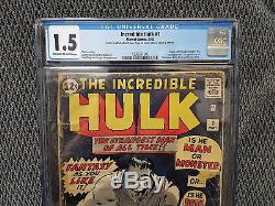 Incredible Hulk #1, CGC, 1.5/Fair to Good, 1st App & Origin Incredible Hulk