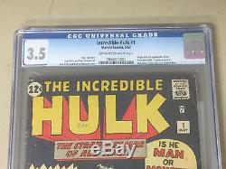 Incredible Hulk #1 CGC 3.5 Origin and 1st Appearance of the Incredible Hulk