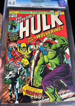 Incredible Hulk 181 CGC 4.5 1ST APP WOLVERINE 1974 Comic Book. Front Cover 6.5