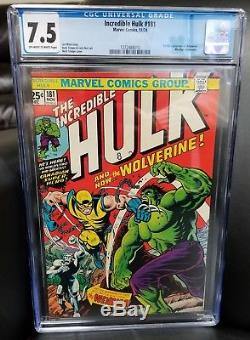 Incredible Hulk #181 CGC 7.5 1st App Wolverine Free Shipping MEGA KEY ISSUE