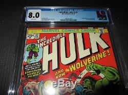 Incredible Hulk 181 CGC 8.0, 1st Wolverine (Marvel 1974) White Pages
