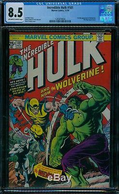Incredible Hulk 181 CGC 8.5 1st Wolverine owithw pages