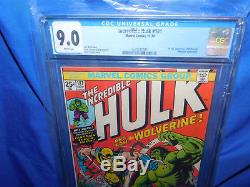 Incredible Hulk #181 CGC 9.0 White Pages 1st Full Appearance Of Wolverine