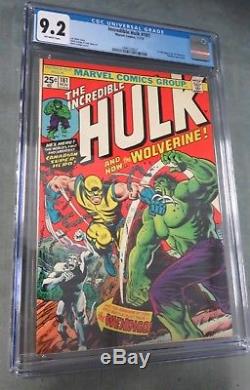 Incredible Hulk #181 CGC 9.2 1st Appearance of Wolverine (Full) OW Pages