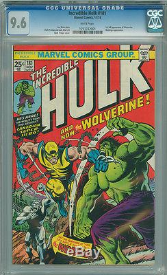 Incredible Hulk 181 CGC 9.6 NM+ White Pages 1st Appearance of Wolverine 1974
