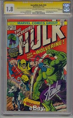 Incredible Hulk #181 Cgc 1.8 Ss Signed Stan Lee & Trimpe 1st Wolverine Looks 7.0