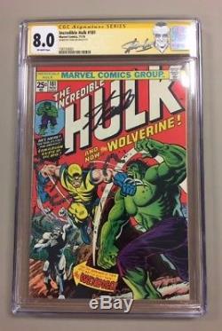 Incredible Hulk #181 Cgc 8.0 Ss Off-white Pages 1st Wolverine Signed Stan Lee