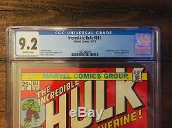 Incredible Hulk #181, Marvel Comics (1974) CGC grade 9.2, 1st full Wolverine