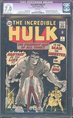 Incredible Hulk (1962) #1 Cgc 7.0 Fn/vf Wp Origin & 1st App Of The Hulk Restored