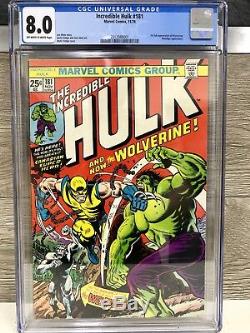Incredible hulk 181 Cgc 8.0 OwithW Pages First Appear Wolverine (1974) Mvs Yes