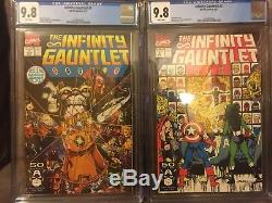 Infinity Gauntlet Full Set 9.8 Cgc! Thanos Quest & Infinity War 15 Book -cgc Lot